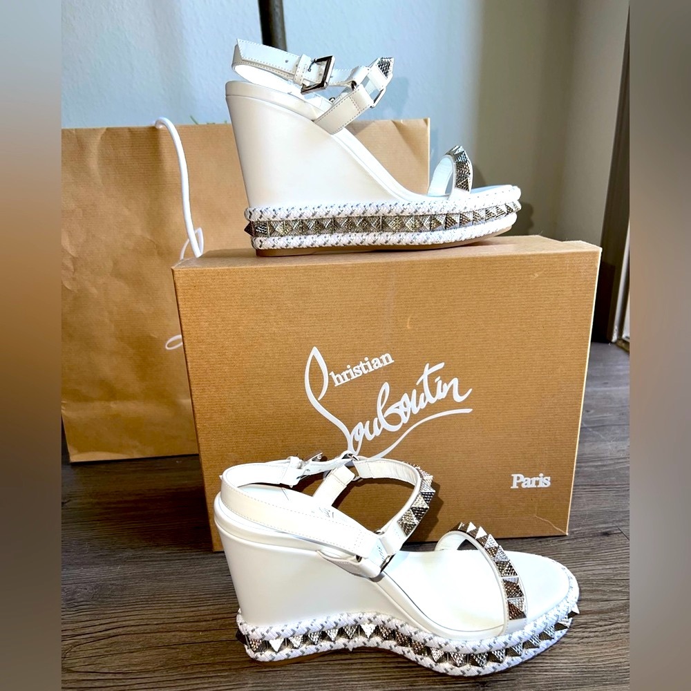 Christian Louboutin Pyraclou Womens Platform & Wedge Sandals w/ box and bag. - Picture 8 of 11